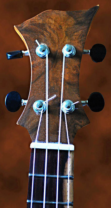 Concert Ukulele in Spalted Maple and Cedar - Detail View